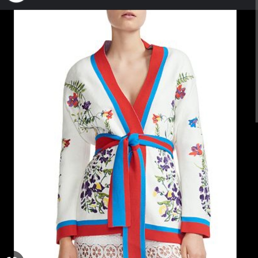 Maje Manny Embroidered Belted Cardigan